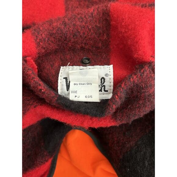 Vintage Woolrich Buffalo Check Plaid & Orange Reversible Hunting Vest Size L - Picture 11 of 13